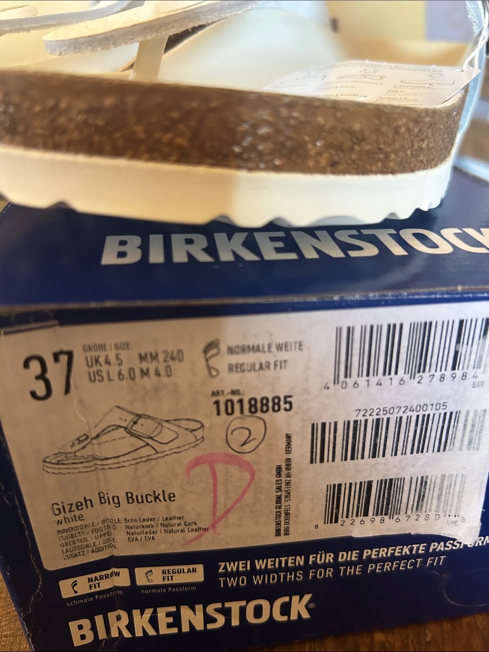 Birkenstock White Gizeh Big Buckle Thong Sandals - Picture 3 of 11